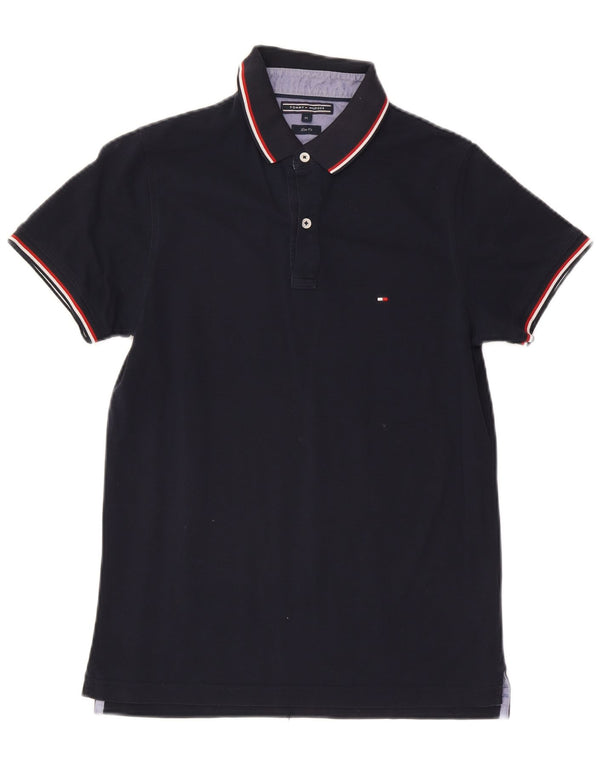 Tommy Hilfiger Herre Slim Fit Polo Shirt Medium Navyblå stribet bomuld