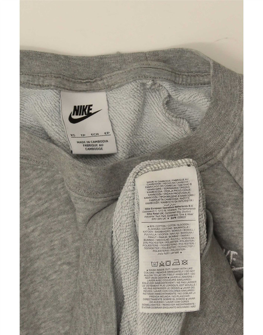 Nike Dame Sweatshirt Jumper UK 6 XS Grå Bomuld
