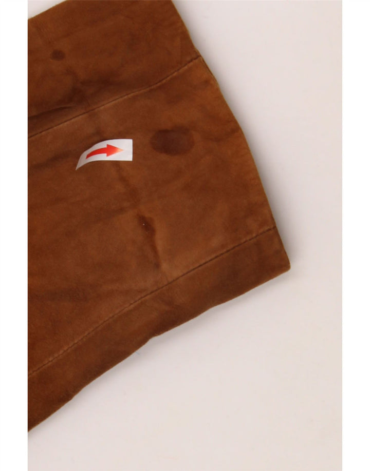 VINTAGE Dame Ruskind Overfrakke UK 20 2XL Beige Læder