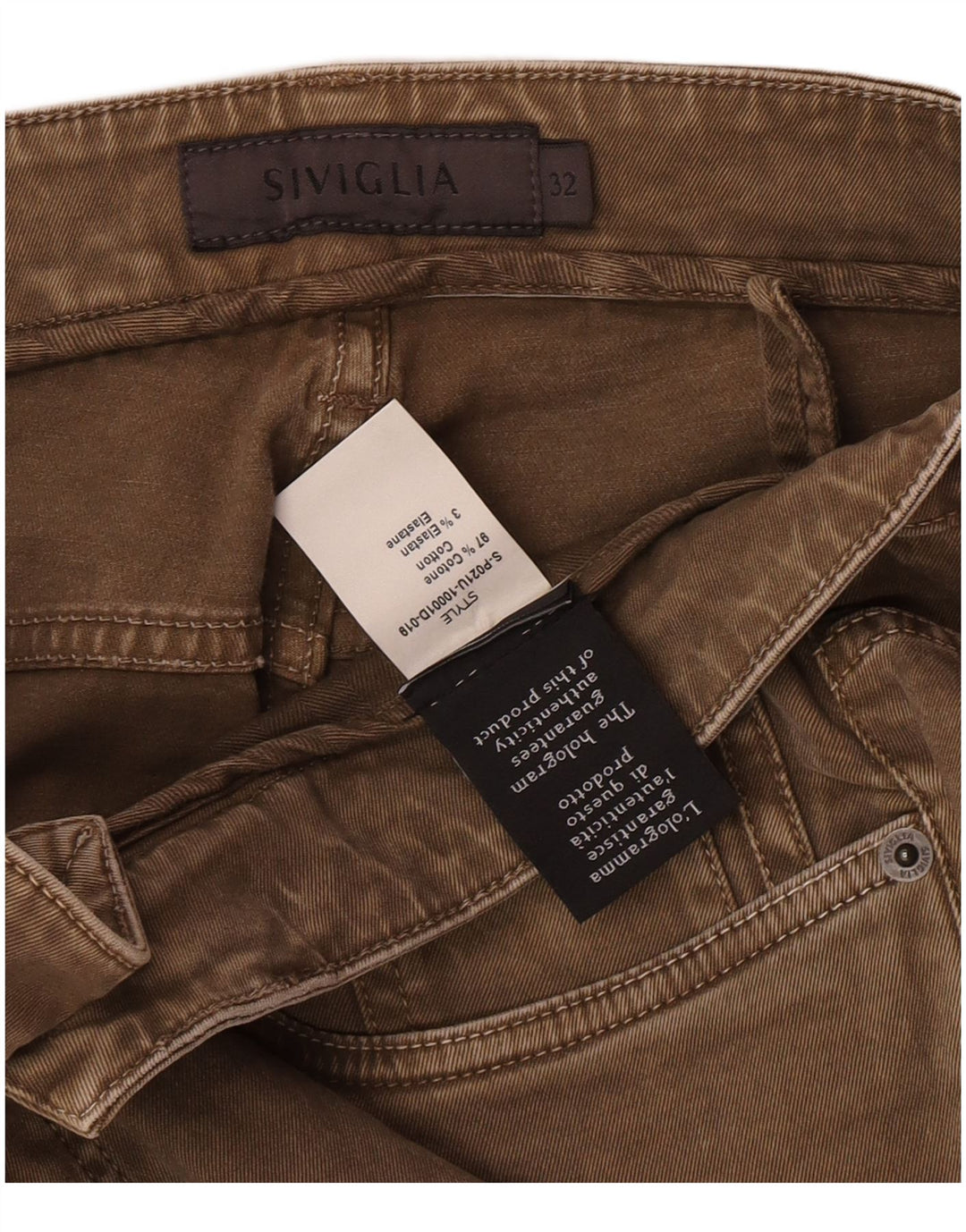 SIVIGLIA Dame Slim Jeans W32 L33 Beige Bomuld