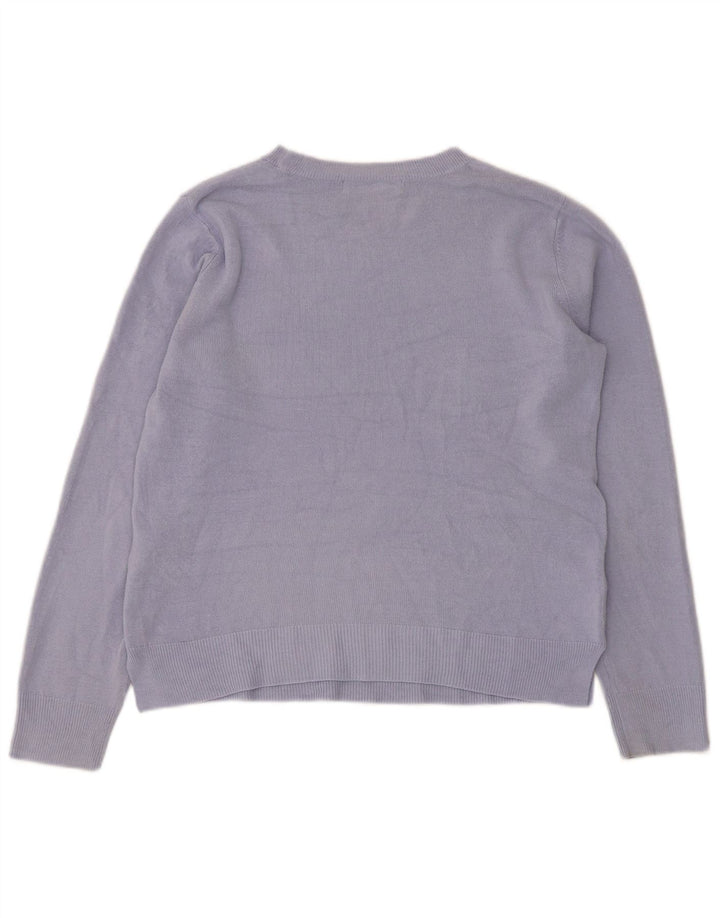 Marks & Spencer Dame Boat Neck Jumper Sweater UK 12 Medium Blue Acryl
