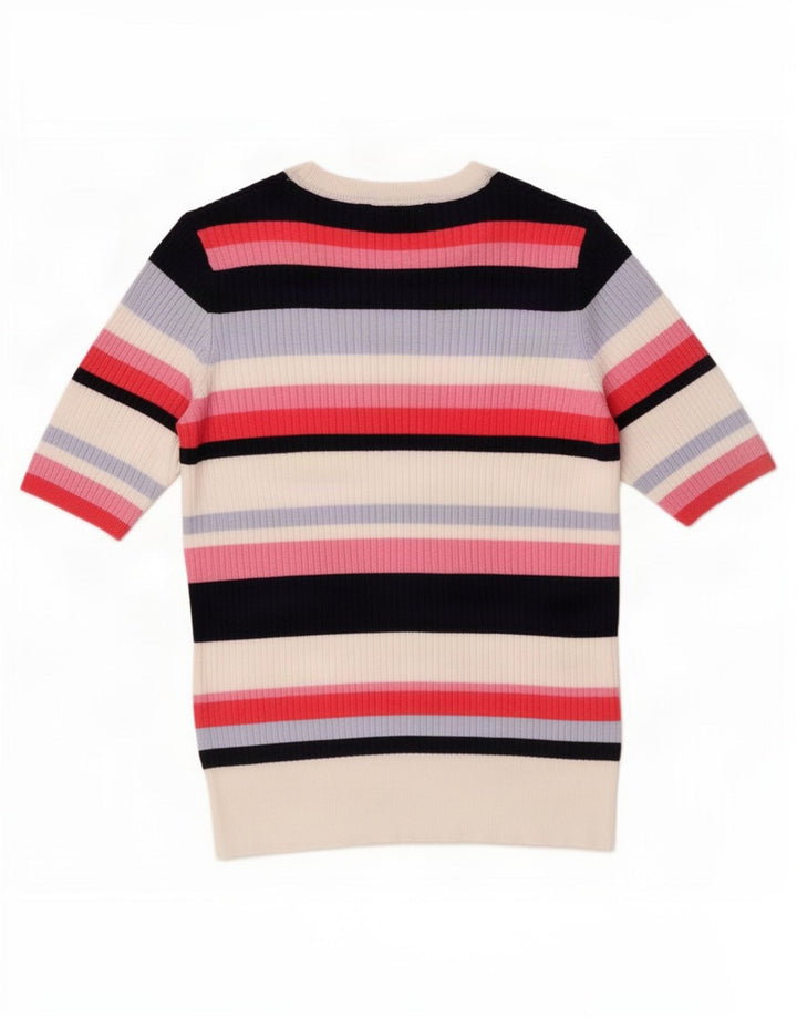 Marks & Spencer T-shirt top til kvinder UK 14 Medium Flerfarvet stribet