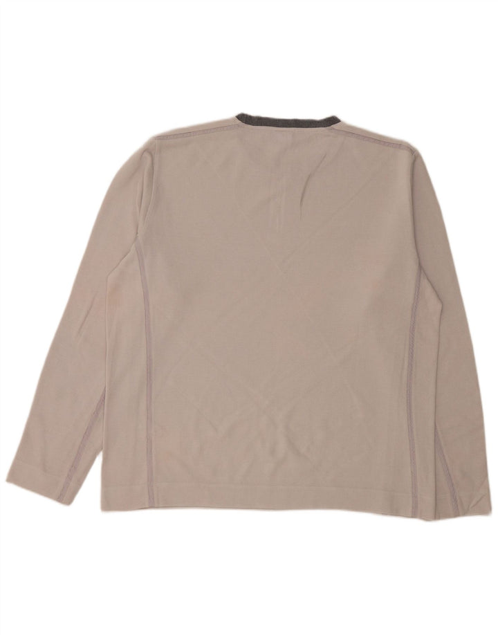 HUGO BOSS Herre Top Langærmet XL Off White Colourblock Bomuld