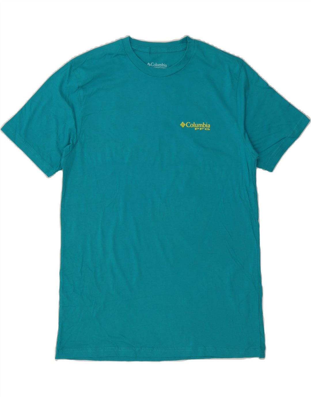 COLUMBIA Herre grafisk T-shirt Top Medium turkis bomuld