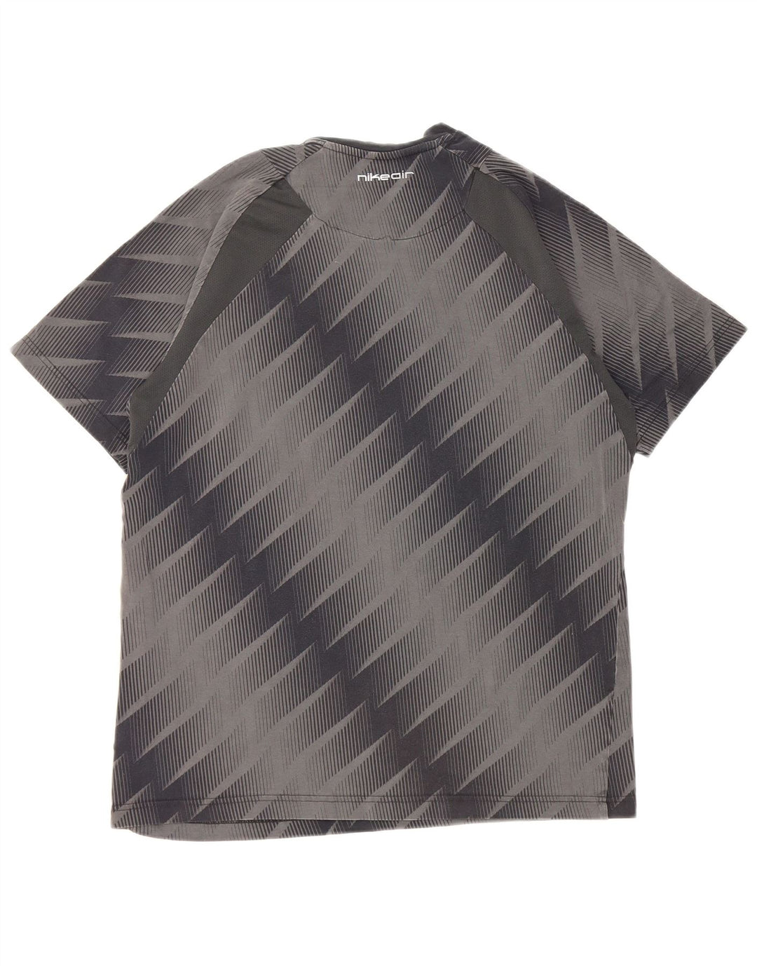 Nike grafisk T-shirt top til mænd UK 42/44 Stor grå stribet bomuld