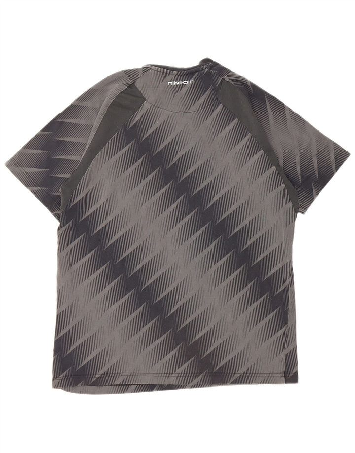 Nike grafisk T-shirt top til mænd UK 42/44 Stor grå stribet bomuld