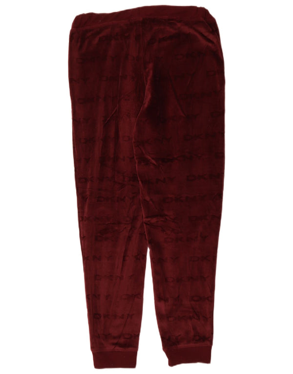 DKNY Dame grafisk træningsdragt Bukser Joggers UK 10 Small Burgundy