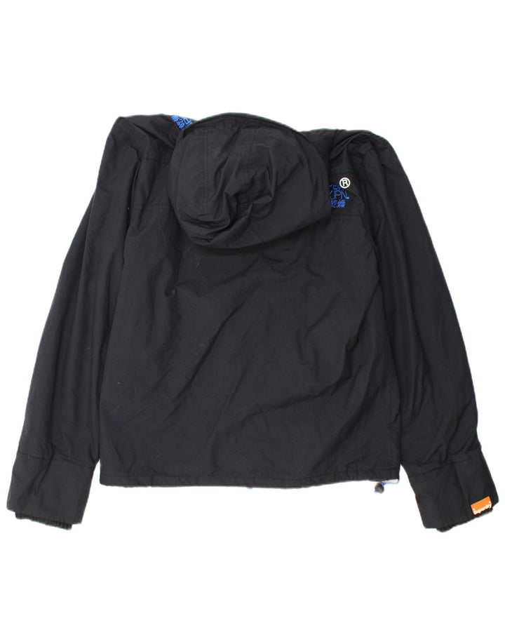 SUPERDRY Graphic Windbreaker Jacket til kvinder UK 14 Medium Black
