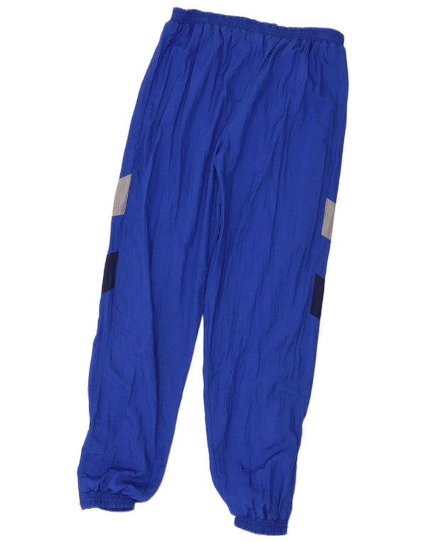 Vintage træningsdragt bukser til mænd Joggers Large Blue Colourblock Polyamid