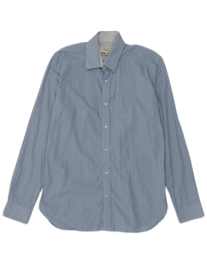 Ted Baker Herreskjorte str. 15 1/2 Medium Blue Floral Cotton