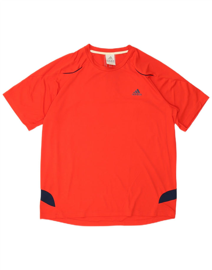 Adidas Herre T-Shirt Top XL Rød Colourblock