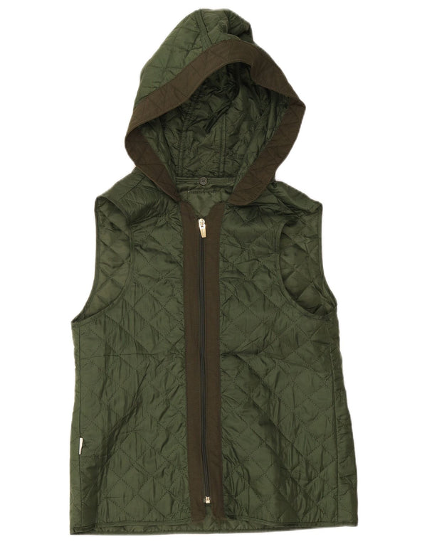 Zara Boys Hooded Liner Quiltet Gilet 13-14 Years Green