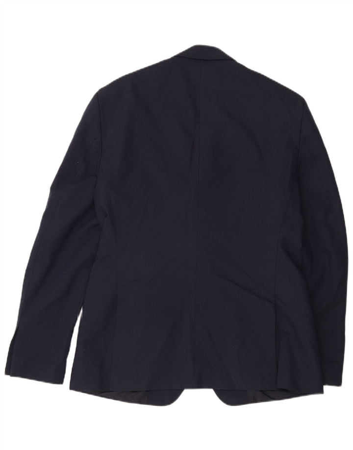Zara Herre 2-knaps blazerjakke EU 54 XL Marineblå Polyester