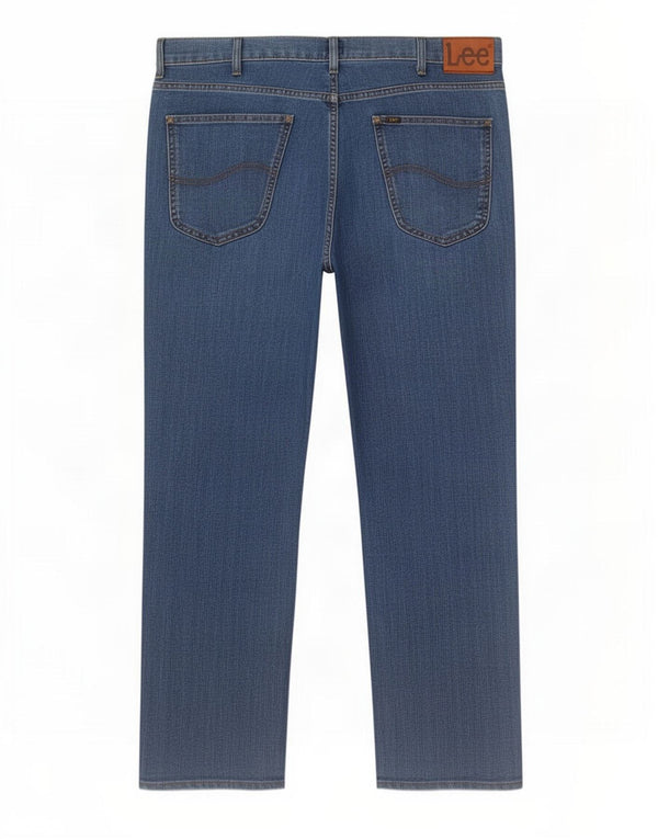 Lee Mens Brooklyn Straight Jeans W42 L28 Blå Bomuld