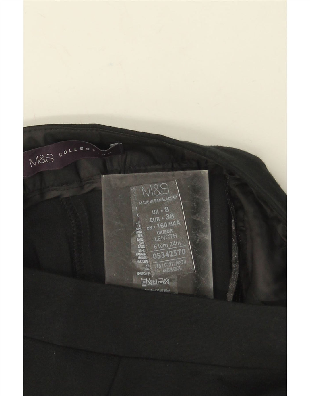 Marks & Spencer Pencil Nederdel til kvinder UK 8 Small W26 Black Viscose