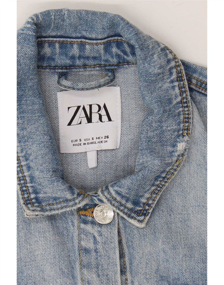 Zara Dame Denim Jacket UK 10 Small Blue