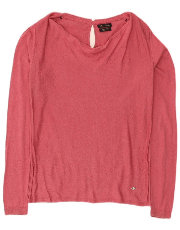 Massimo Dutti Dame Top Langærmet UK 12 Medium Pink Silke