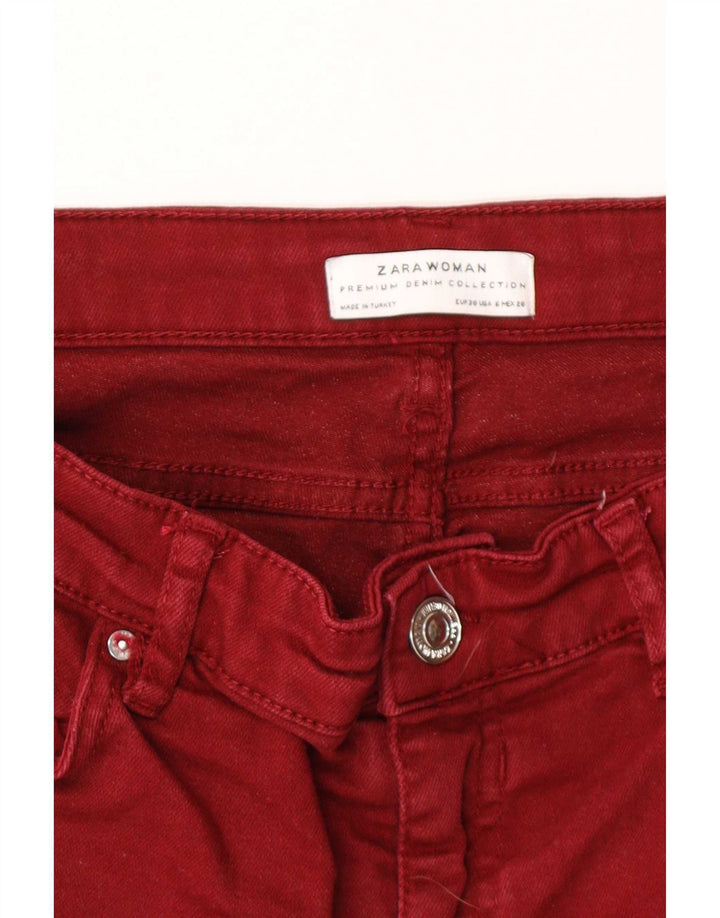 Zara Dame Skinny Jeans EU 38 Small W28 L26 Rød