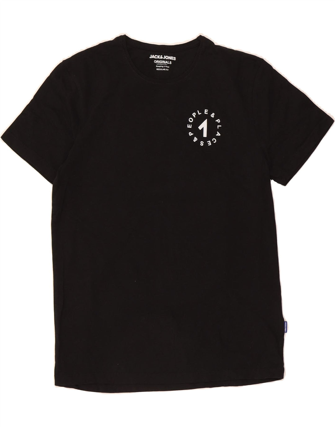 JACK & JONES Mens Regular Fit T-Shirt Top Large Black Cotton Vintage Jack & Jones and Second-Hand Jack & Jones from Messina Hembry 