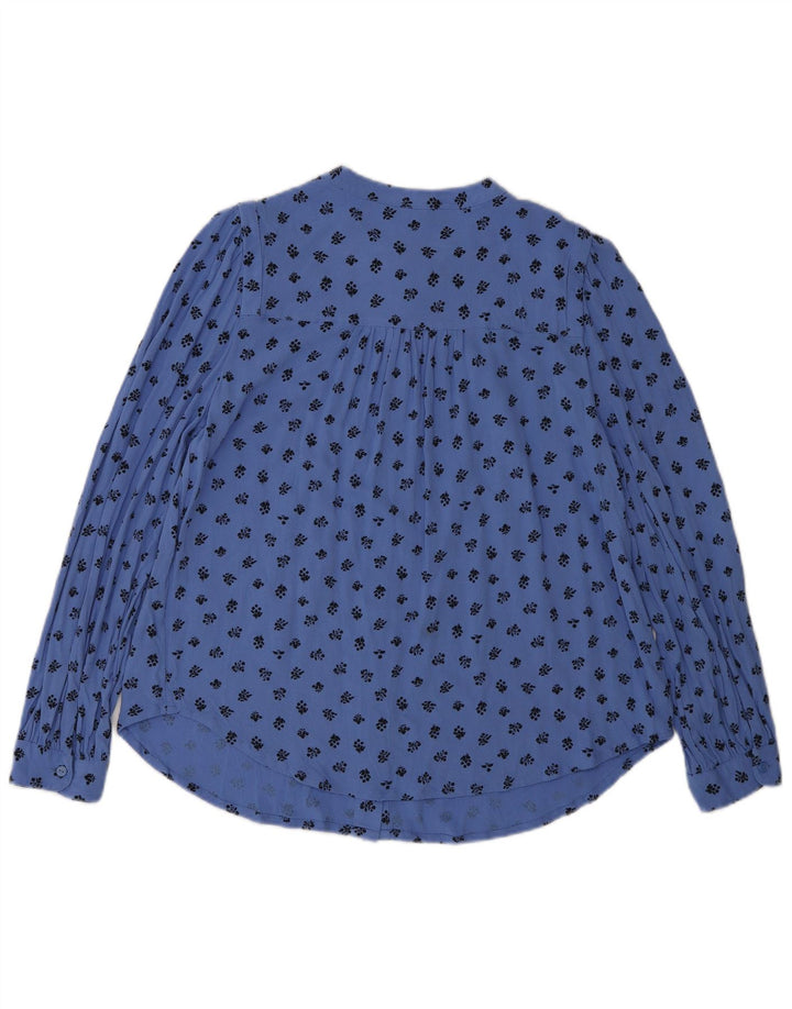 Marks & Spencer Dameskjortebluse UK 10 Small Blue Floral Viscose