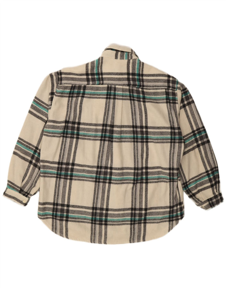 Mazzonetto herre skovhugger flannel skjorte stor hvid ternet uld