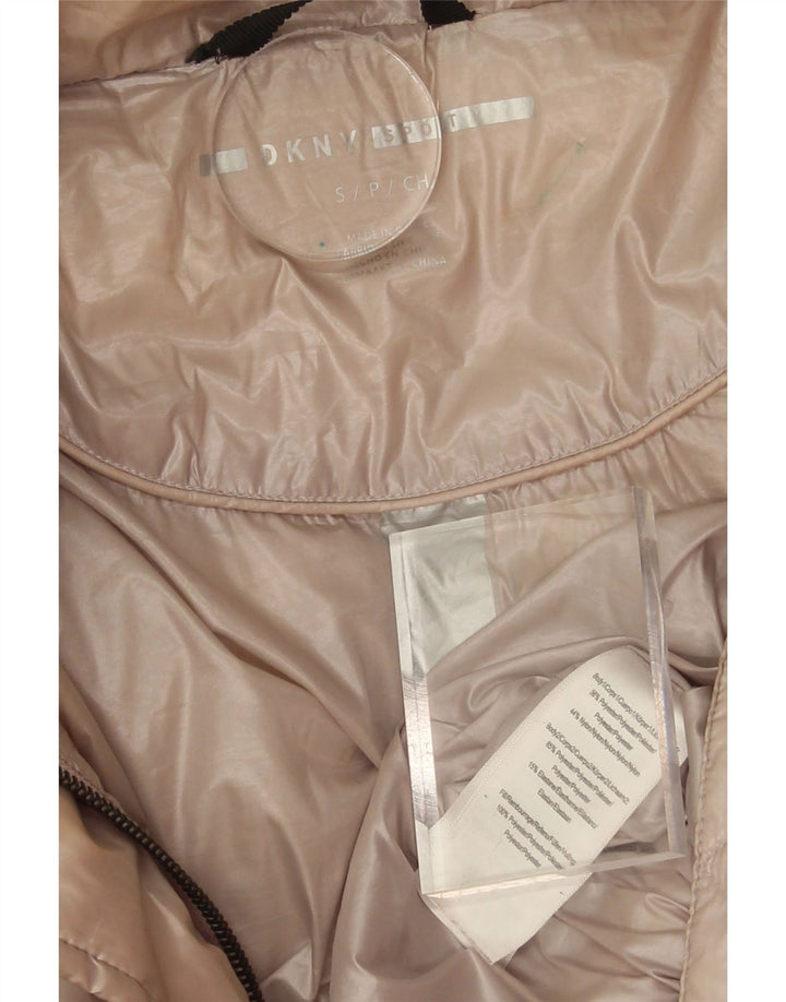 DKNY Womens Graphic Oversized Padded Jacket UK 10 Small Pink Polyester Vintage Dkny and Second-Hand Dkny from Messina Hembry 