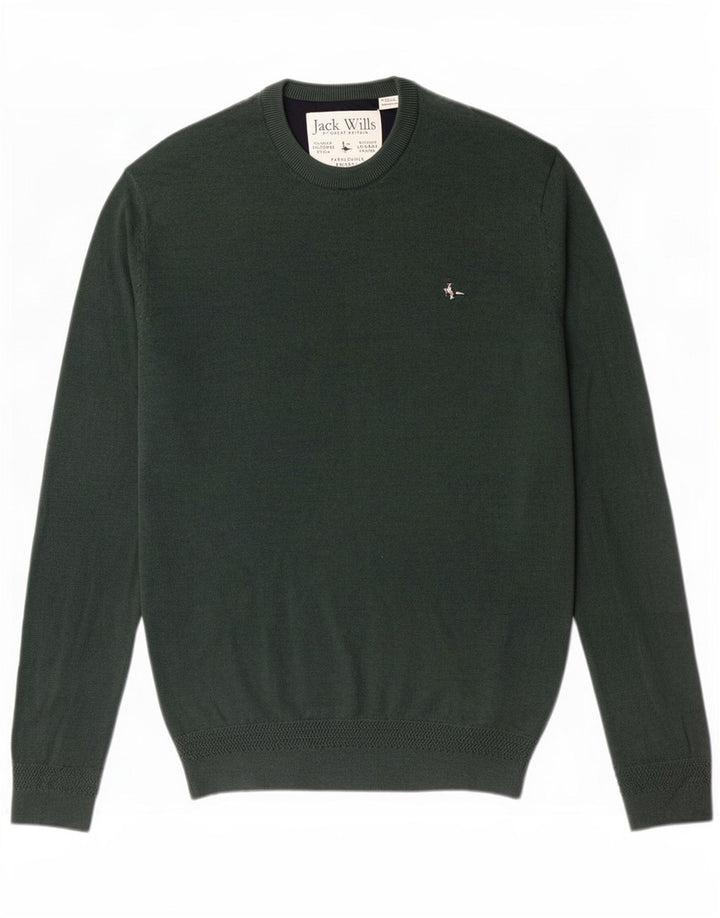 Jack Wills Herre Crew Neck Jumper Sweater lille grøn bomuld