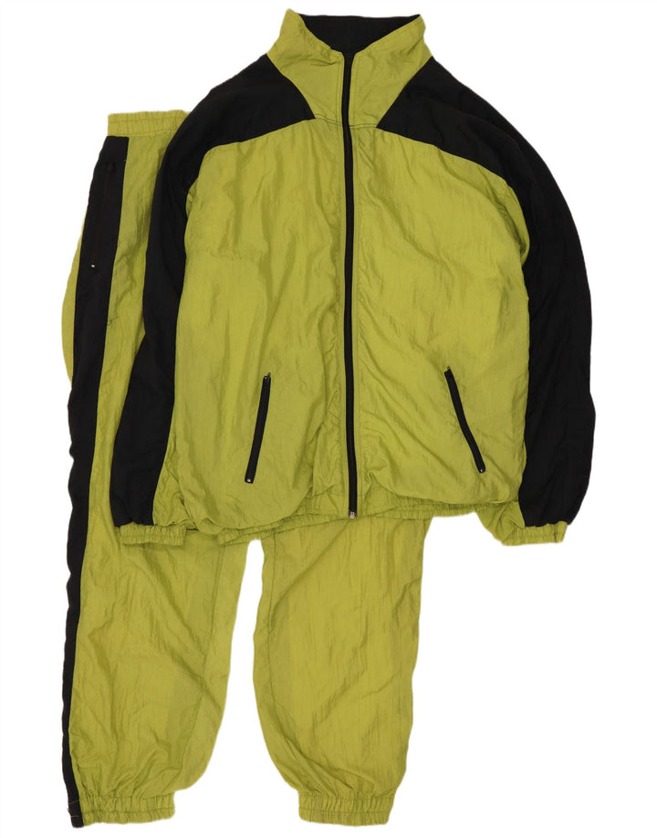 Vintage fuld træningsdragt til mænd XL Gul Colourblock Nylon
