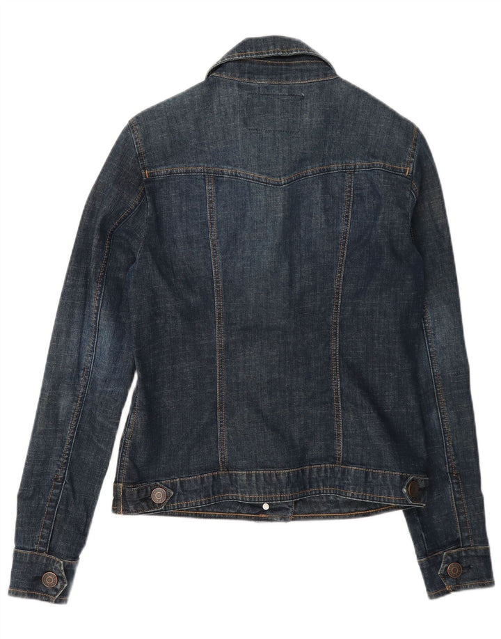 Guess Dame Denim Jacket UK 8 Small Navy Blue Cotton