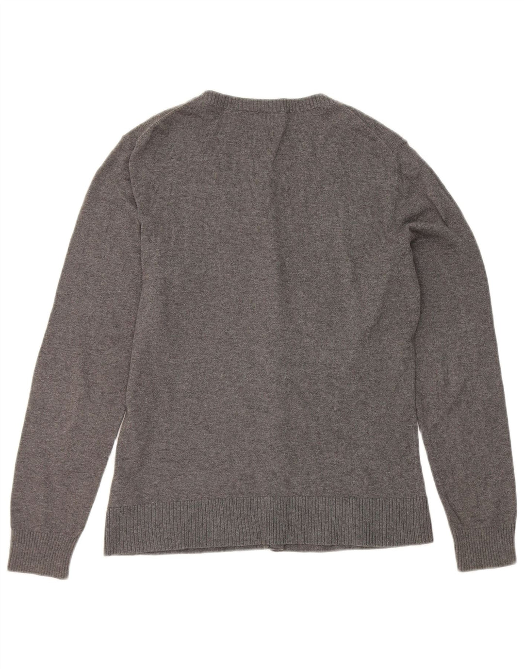 Gap Dame Cardigan Sweater UK 14 Stor Grå Bomuld