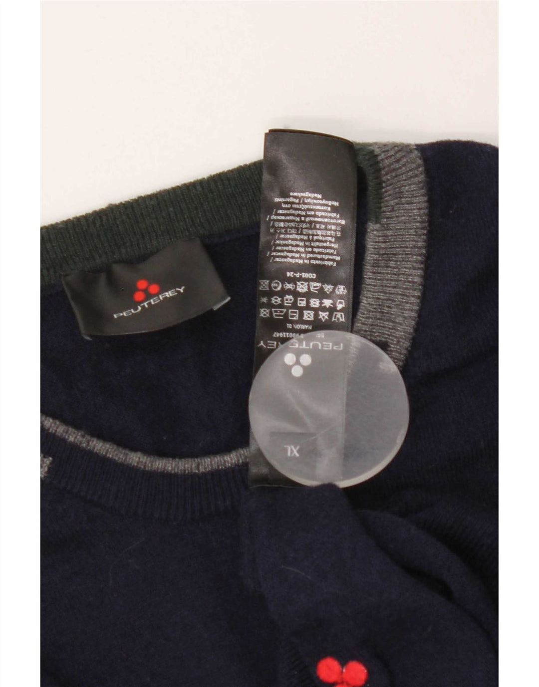 PEUTEREY Herre sweater med rund hals XL Marineblå Colourblock Uld