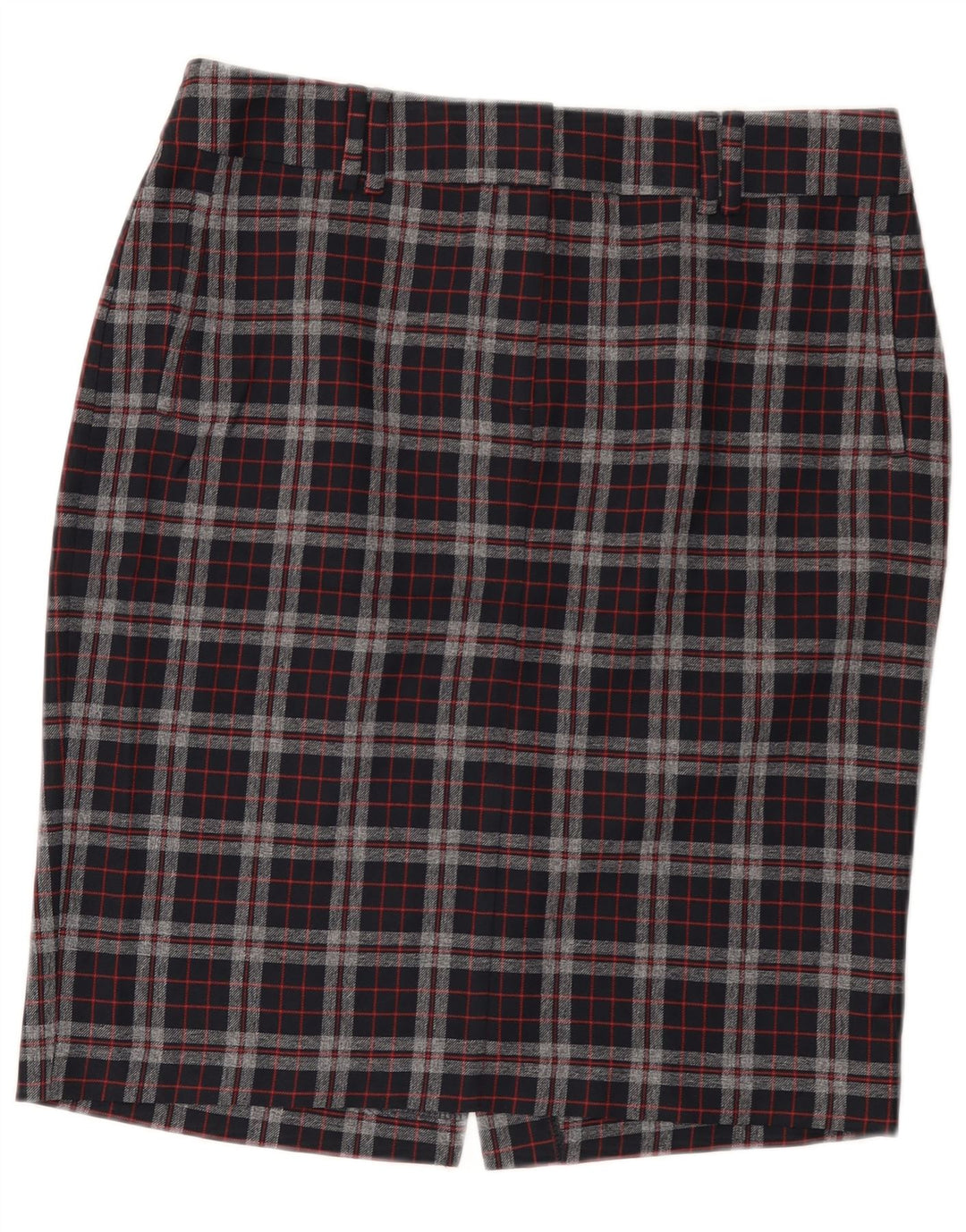 Marks & Spencer Womens Pencil Skirt UK 14 Large W32 Black Check Polyester