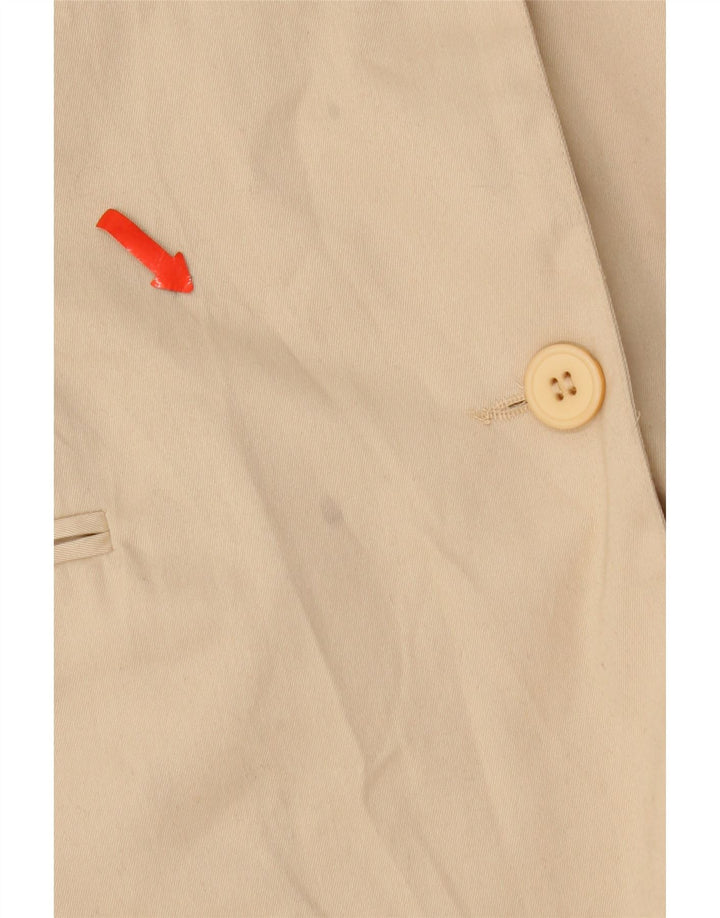 Ballon Dame 2 Button Blazer Jacket UK 18 XL Beige Bomuld