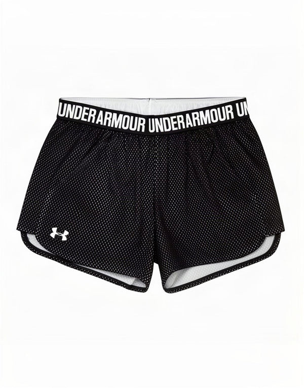 Under Armour Dame Heat Gear Graphic Sports Shorts UK 14 Medium Black