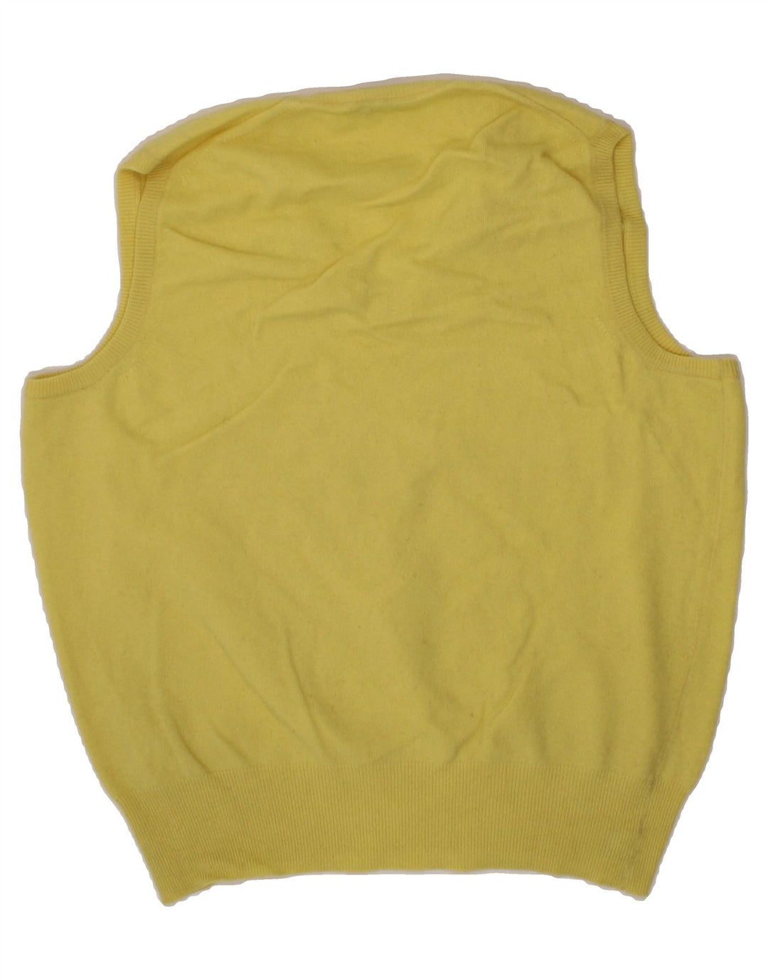 FEDELI Mens Vest Tank Top IT 48 Medium Yellow Lambswool Vintage Fedeli and Second-Hand Fedeli from Messina Hembry 