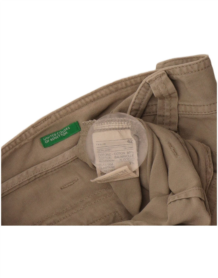 Benetton Dame Cargo Nederdel IT 42 Medium W30 Beige Bomuld