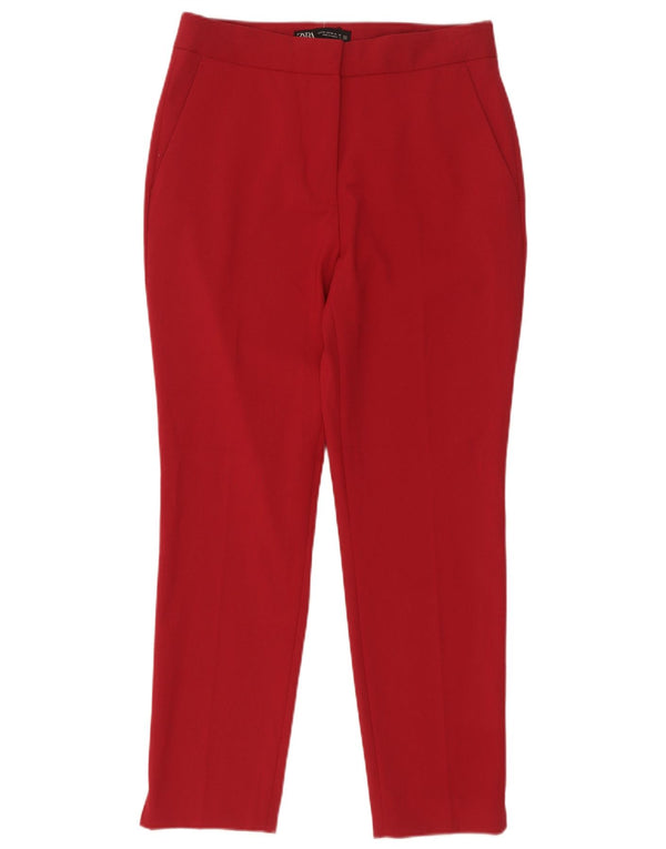 Zara Dame Slim Chino Bukser EU 36 XS W26 L26 Rød Polyester
