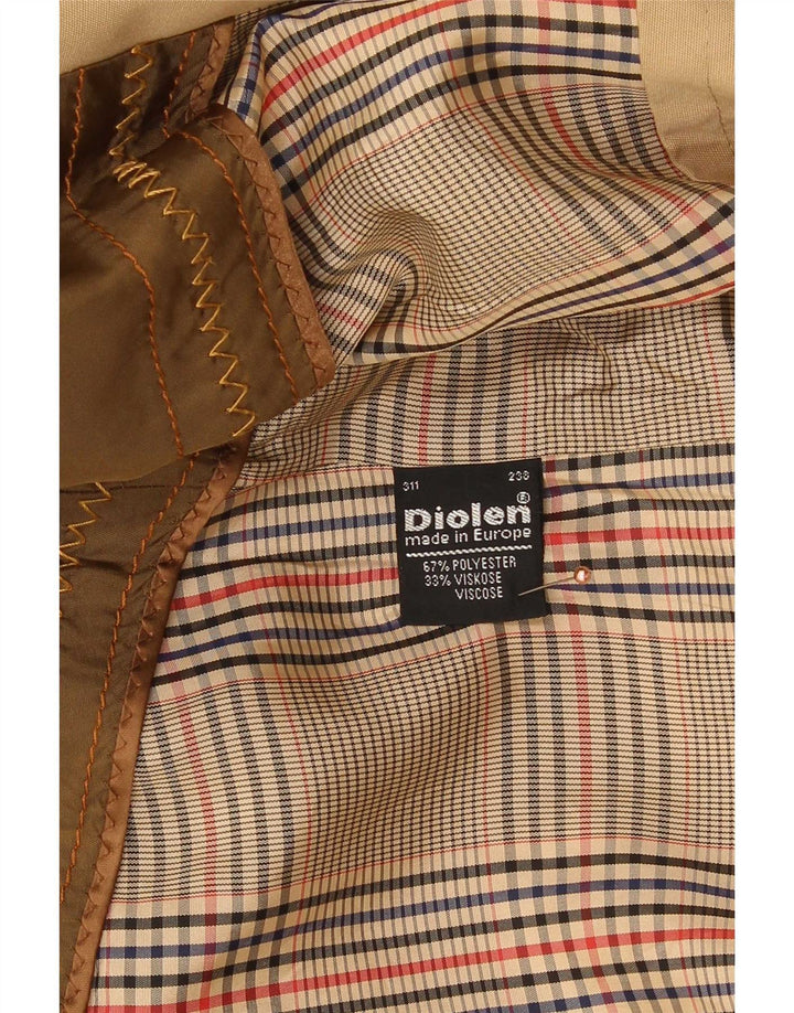Diolen Herre Hooded Trench Coat UK 36 Small Beige Polyester Classic
