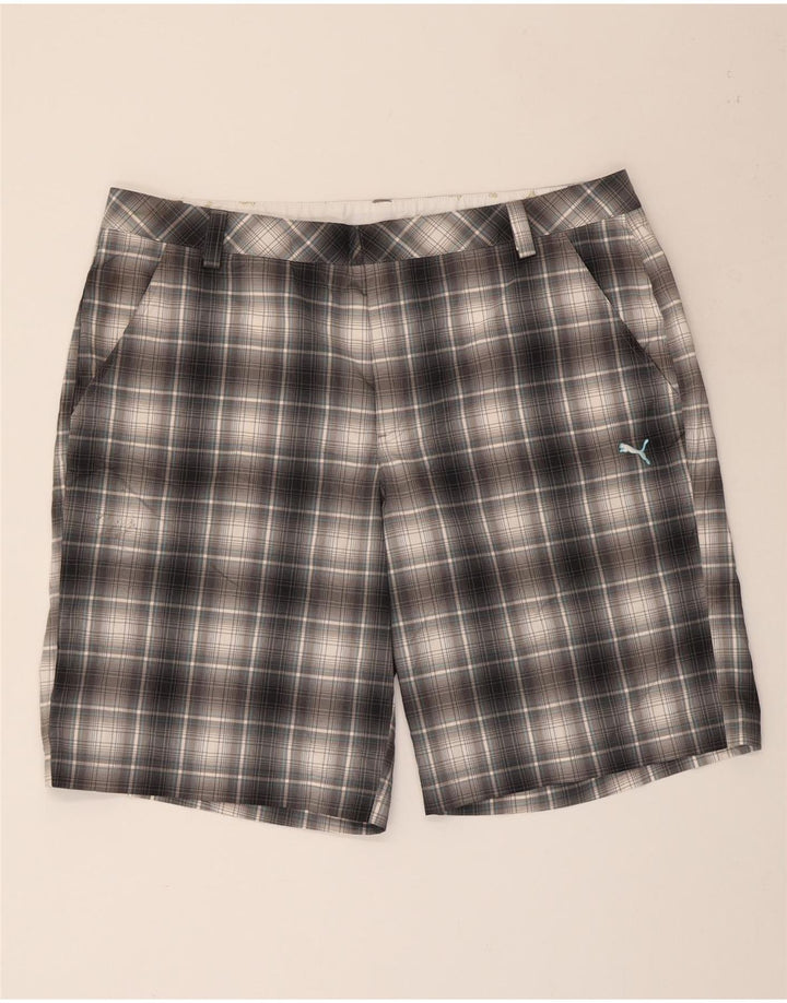 Puma Chino Shorts til mænd W40 XL Grå ternet polyester