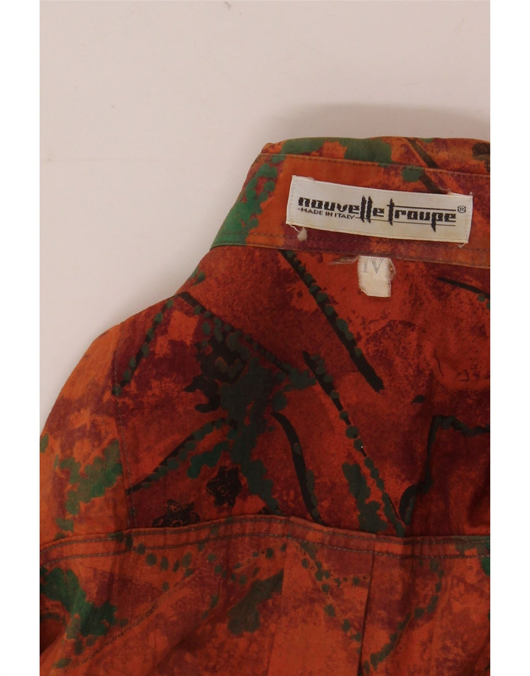 Vintage herreskjorte stor orange patchwork