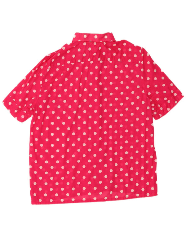 Guarnera kortærmet skjorte til kvinder UK 16 Large Pink Polka Dot Cotton