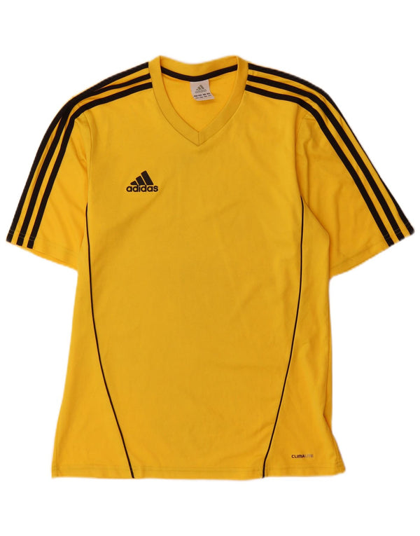 Adidas Herre Climalite T-Shirt Top Medium Gul Colourblock