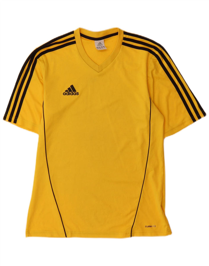 Adidas Herre Climalite T-Shirt Top Medium Gul Colourblock