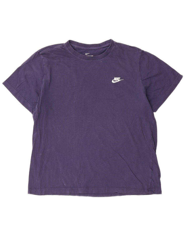 Nike T-shirt top til mænd XL marineblå bomuld