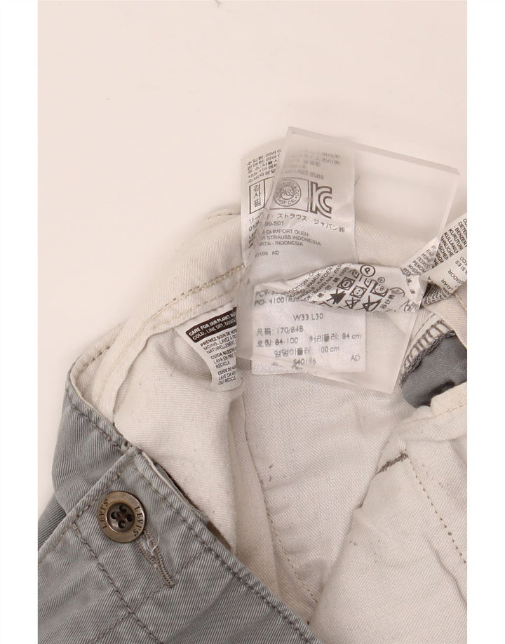 LEVI'S Lige Chinobukser til mænd W33 L30 Grå bomuld