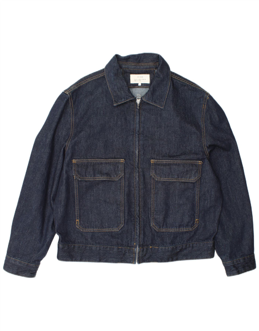 Zara Herre denimjakke UK 42 XL Navy Blue Polyester