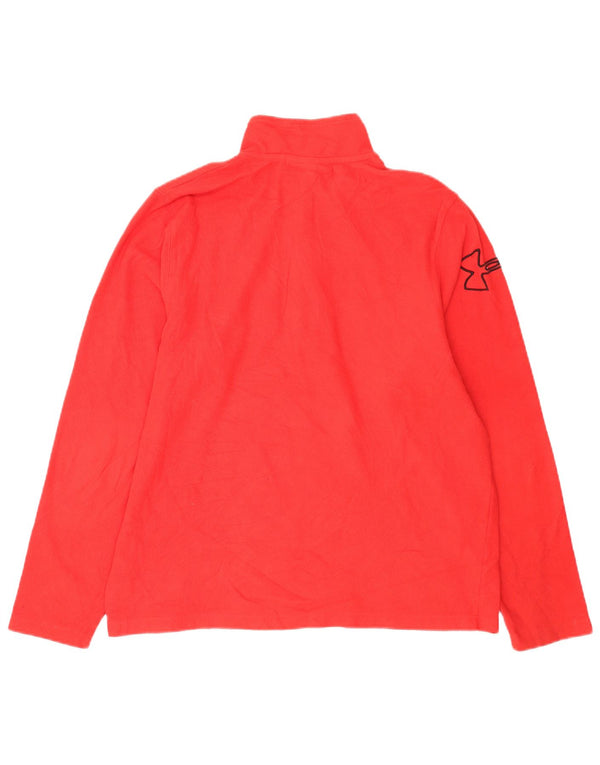 Under Armour Herre grafisk lynlås hals fleece jumper stor rød polyester