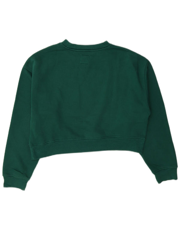 Zara Girls Graphic Crop Sweatshirt Jumper 13-14 år Grøn Bomuld