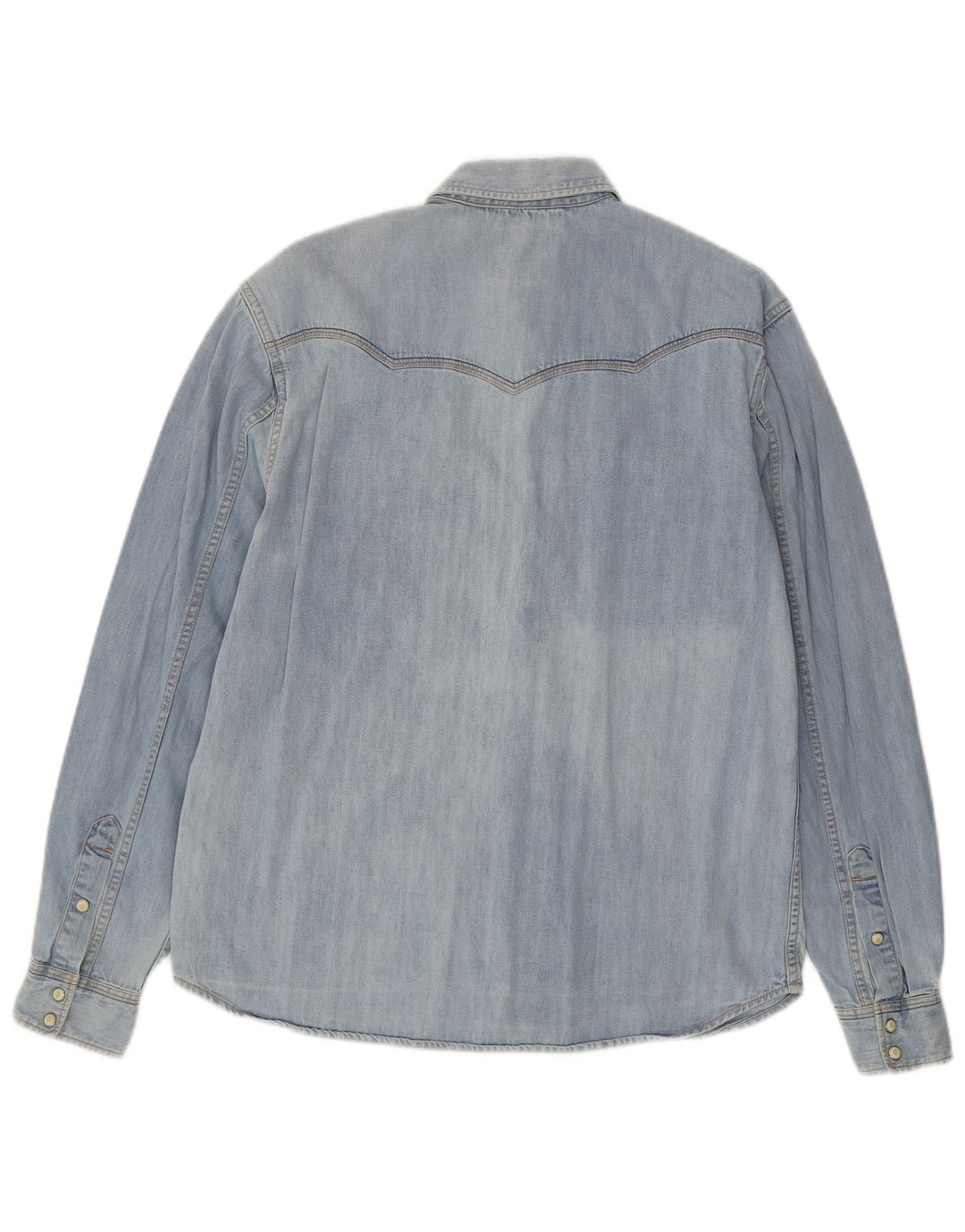 WRANGLER Herre Casual Denim skjorte Lille blå bomuld