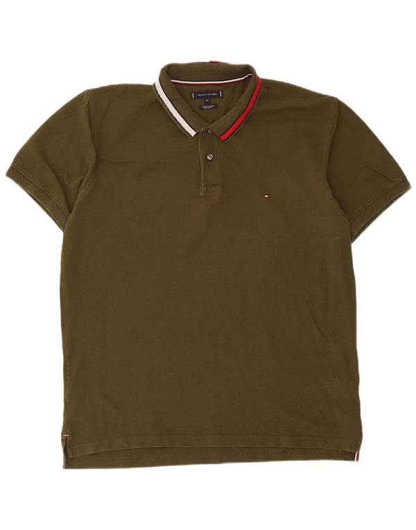 Tommy Hilfiger Herre Regular Fit Polo Shirt 2XL Khaki Bomuld